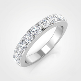 0.35 to 1.50Ct Lab Grown Round Cut Diamond Claw Set Half Eternity Ring White Gold
