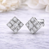 0.30Ct Art Deco Round Diamond Stud Earrings in 9K Yellow Gold – UK Made