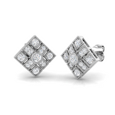 0.30Ct Art Deco Round Diamond Stud Earrings in 9K Yellow Gold – UK Made