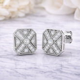 0.30Ct Geometric Art Deco Diamond Stud Earrings – Lab & Natural Diamond
