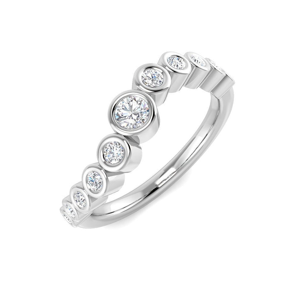 0.50 Carat Lab Grown Diamond Bubble Ring with Graduated Bezel Set Design