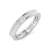0.50-3.00ct Lab-Grown Round Cut D/VVS Diamond Channel Set Full Eternity Ring.