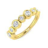 0.75 Carat Lab-Grown Round Cut Diamond Bezel Set Bubble Ring