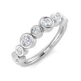 Lab-Grown Round Cut Diamond Bezel Set Bubble Ring