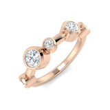 0.75 Carat Lab-Grown Round Cut Diamond Rubover Set Bubble Ring Rose Gold