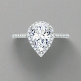0.50 Carat Natural Pear Diamond Cluster Engagement Ring