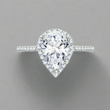 0.50 Carat Natural Pear Diamond Cluster Engagement Ring