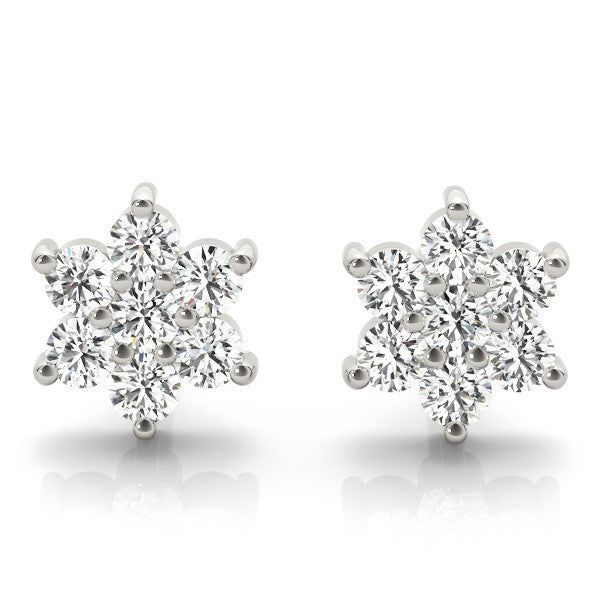 0.20Ct Lab Created Cluster Diamond Studs Earrings in Yellow Gold