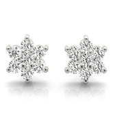 0.20Ct Lab Created Cluster Diamond Studs Earrings in Yellow Gold