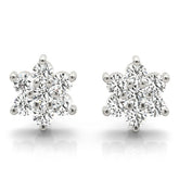 0.20Ct Lab Created Cluster Diamond Studs Earrings in Yellow Gold
