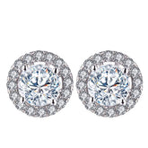 0.50 Carat Round Lab Diamond Halo Earring