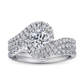 1.50 Carat Lab Grown Round Diamond Bridal Engagement Ring Set