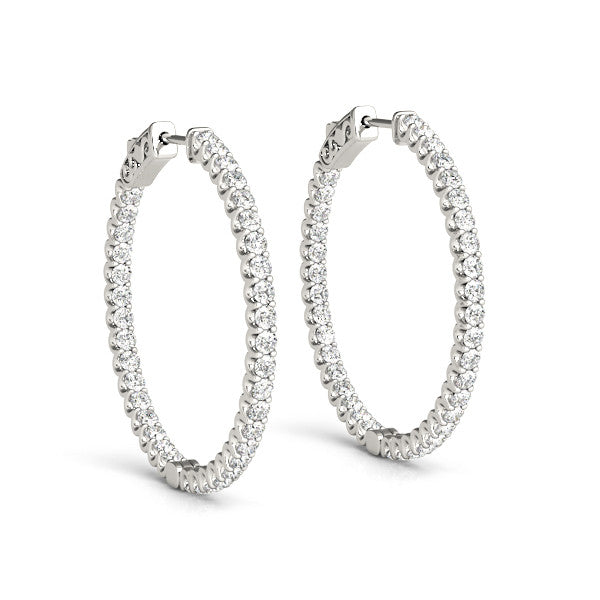 0.50Ct Lab Grown Diamond Huggie Hoop Earrings in Yellow Gold