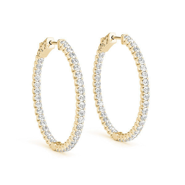 0.50Ct Lab Grown Diamond Huggie Hoop Earrings in Yellow Gold