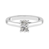 Lab Grown Oval Diamond Solitaire Engagement Ring