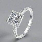 0.50 Carat Natural Princess Diamond Cluster Engagement Ring