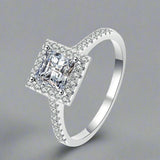 0.50 Carat Natural Princess Diamond Cluster Engagement Ring