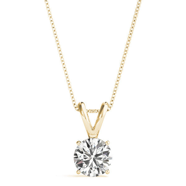 Prong-Set Round Lab-Grown Diamond Solitaire V-Bale Pendant