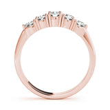 0.50ct Lab-Grown Round Diamond 5-Stone Low Basket Petite Shared Prong Setting Diamond Ring, DE Color VVS Clarity