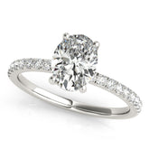 1.0 Carat Hidden Halo Oval Lab Grown Diamond Engagement Ring