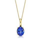 Oval Shape Tanzanite Stone Solitaire Necklace