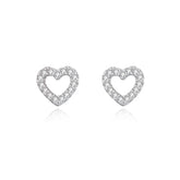0.10 Carat Round Shape Diamond Heart Stud Earring