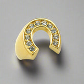 0.5 Carat Natural Round Diamond Horseshoe Statement Engagement Ring