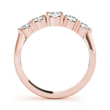 1.00Ct - 2.00Ct Lab-Grown Round Diamond Channel Bar Hybrid Setting 5-Stone Diamond Ring, DE Color VVS Clarity