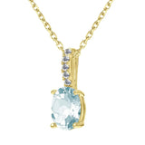 0.45 Carat Oval Shape Aquamarine Stone Drop Necklace (Without Chain)