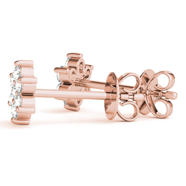 0.20Ct Lab Created Cluster Diamond Studs Earrings in Yellow Gold