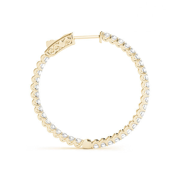 0.50Ct Lab Grown Diamond Huggie Hoop Earrings in Yellow Gold