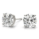 Boucles d'oreilles puces serties de diamants ronds naturels