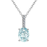 0.45 Carat Oval Shape Aquamarine Stone Drop Necklace (Without Chain)