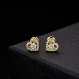 0.15 Carat Round Shape Diamond Heart Solitaire Stud Earring