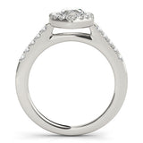 1.00 Carat Natural Marquise Diamond Halo Engagement Ring