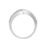 Bague de fiançailles croisée avec diamants naturels taille baguette et ronds de 1,00 carat