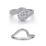 1.50 Carat Lab Grown Round Diamond Bridal Engagement Ring Set