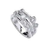 Bague de fiançailles en diamant rond naturel en forme de goutte de pluie