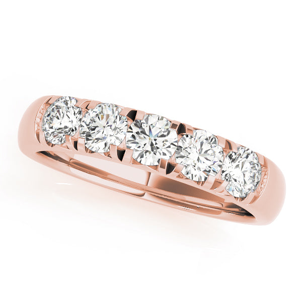 0.5Ct - 1.50Ct Lab-Grown Round Diamond Flush Prong Setting with Channel Inspired Illusion 5-Stone Diamond Ring, DE Color VVS Clarity