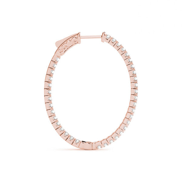 2.00Ct Lab Grown Diamond Hoop Earring in Yellow Gold
