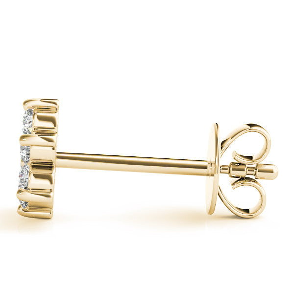 0.20Ct Lab Grown Diamond Flower Studs Earring In Gold