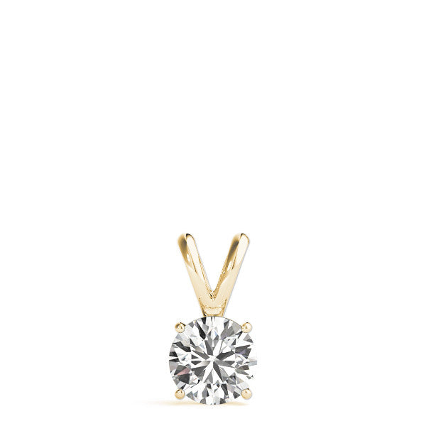Prong-Set Round Lab-Grown Diamond Solitaire V-Bale Pendant