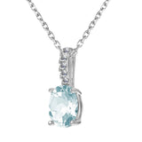 0.45 Carat Oval Shape Aquamarine Stone Drop Necklace (Without Chain)
