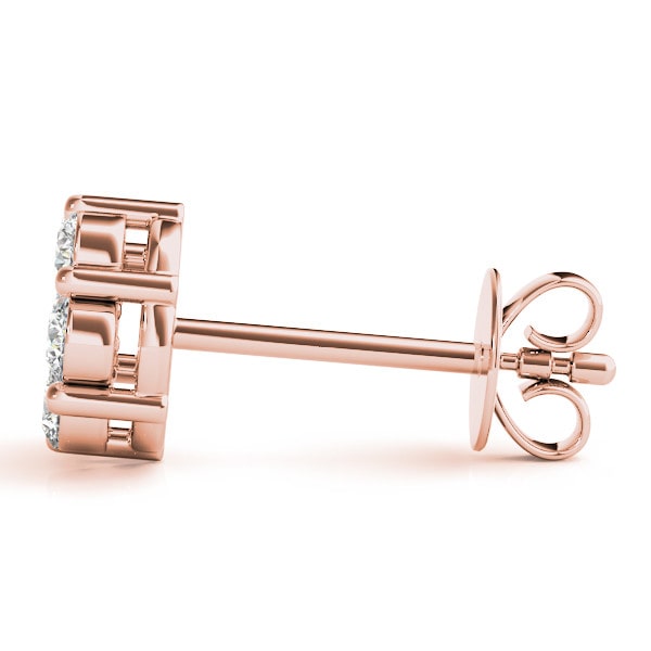Natural Diamond Cluster Studs Earring In Yellow Gold