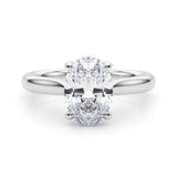 IGI-Labor-gezüchteter ovaler Diamant-Solitärring mit 4-Krappen-Fassung, Farbe D, Reinheit VVS