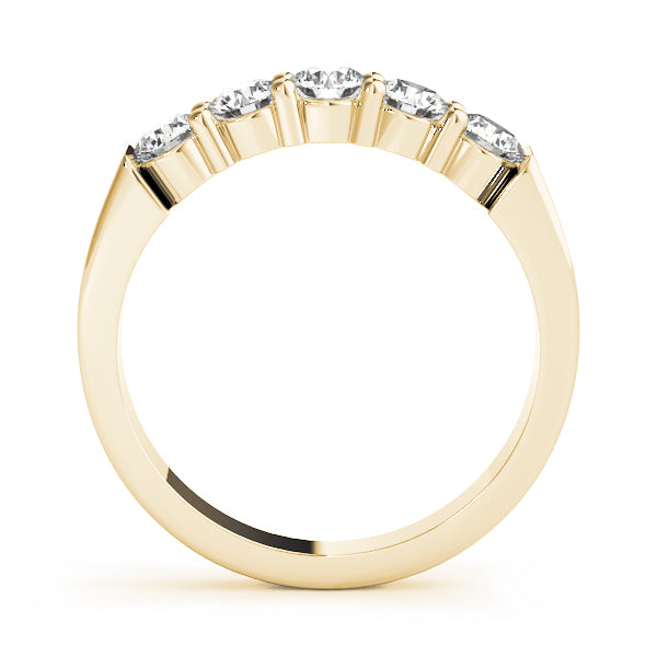 Round Lab-Grown Diamond Prong Set Straight 5-Stone Diamond Ring, DE Color VVS Clarity