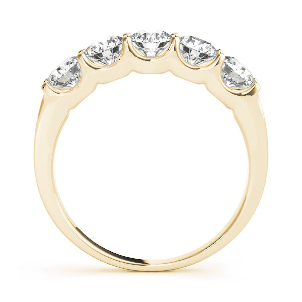 1.25Ct - 1.50Ct Lab-Grown Round Diamond Scalloped Open Gallery Shared Prong Setting 5-Stone Diamond Ring, DE Color VVS Clarity