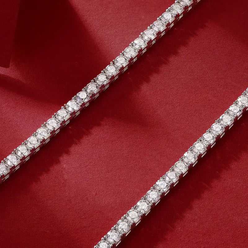 9k/14k Gold Lab Grown Round Diamond H/SI Claw Set Tennis Necklace