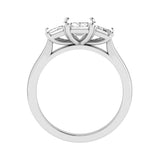 0,50 Karat Labor-Smaragd-Diamant-Dreistein-Verlobungsring