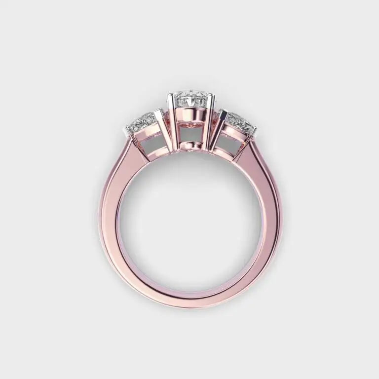 1.50 Carat Lab Grown Oval and Trillion Diamond Vintage Engagement Ring